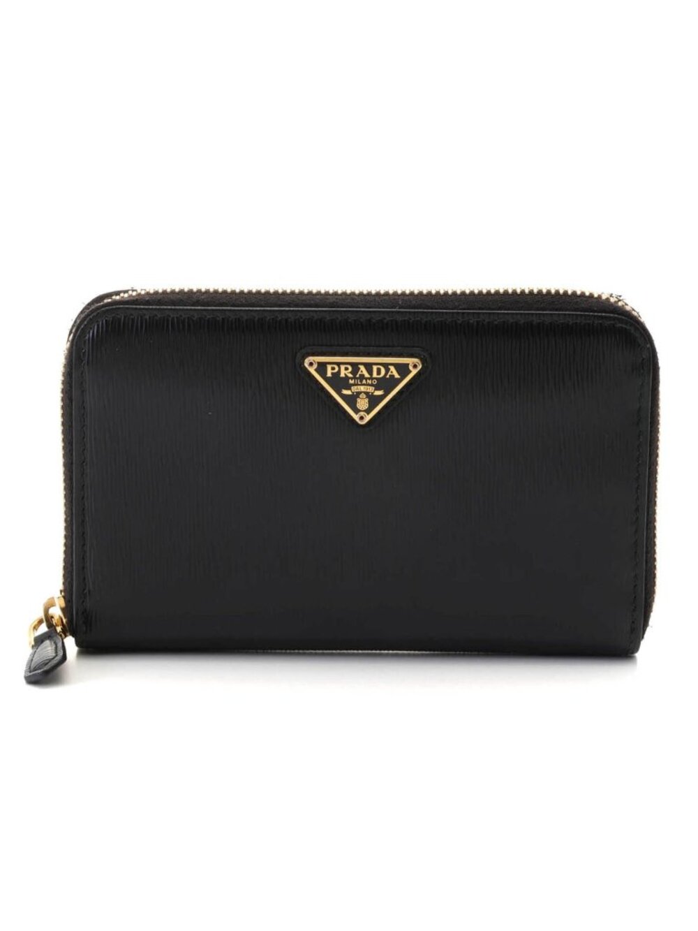 Prada Round Wallet Black Vitello Move Leather